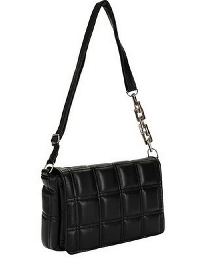 Zincir Detaylı Siyah Kareli Deri Kadın Çanta - Görsel 2