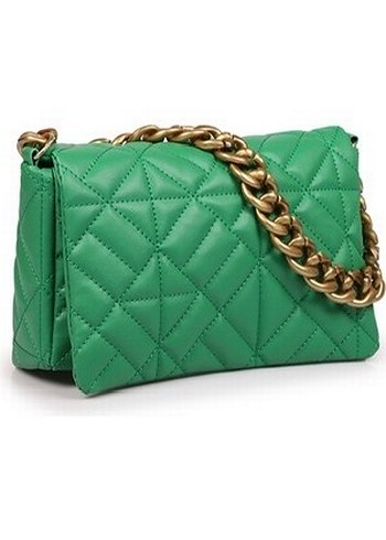 Yeşil Deri Zincir Detaylı Kadın Çanta - Görsel 3