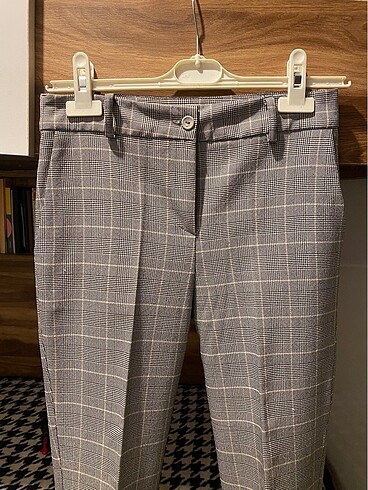gri desenli kumaş pantalon