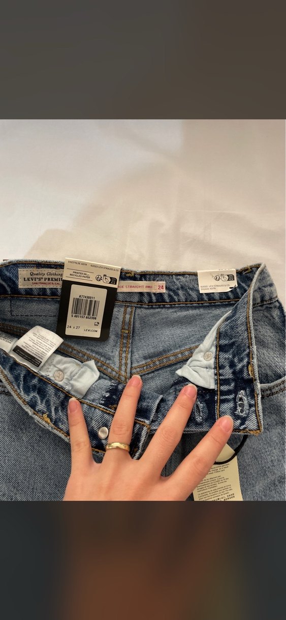 Yüksek Bel Açık Mavi Denim Jean — görsel 2/5