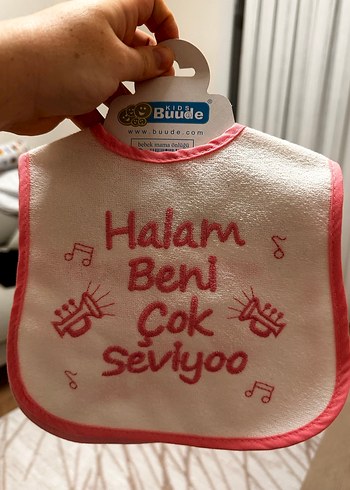 Pembe Baskılı Bebek Mama Önlüğü - Görsel 2