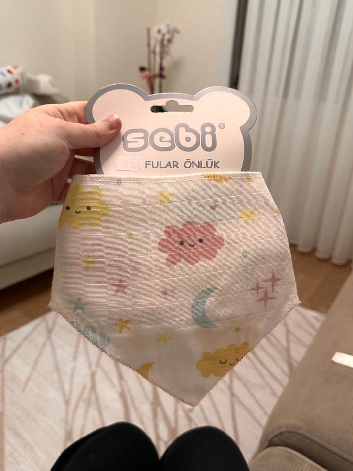 Pembe Baskılı Bebek Mama Önlüğü - Görsel 3