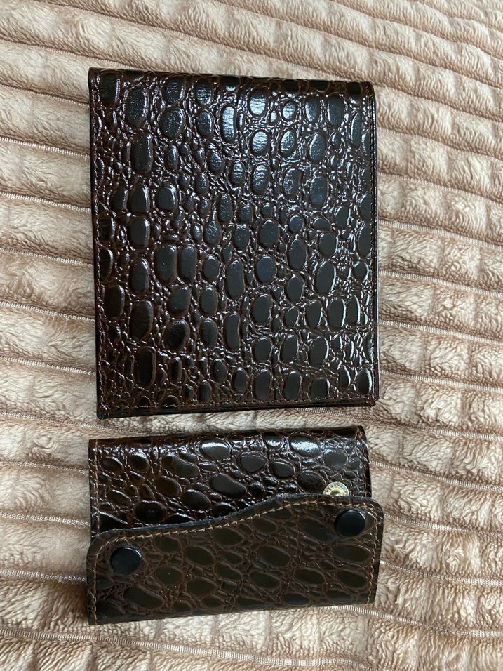 Kahverengi Yılan Derisi Desenli Erkek Cüzdanı - Görsel 4