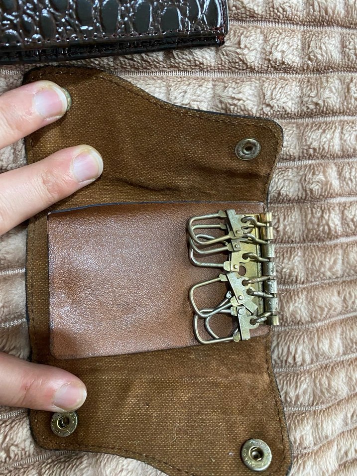 Kahverengi Yılan Derisi Desenli Erkek Cüzdanı - Görsel 5