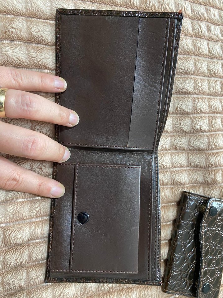 Kahverengi Yılan Derisi Desenli Erkek Cüzdanı - Görsel 2