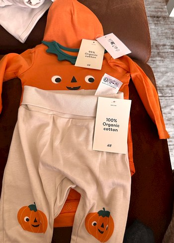 Turuncu Baskılı Uzun Kollu Bebek Body - Görsel 2