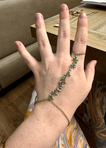 Turkuaz Yılan Desenli Zincir Detaylı - Görsel 5