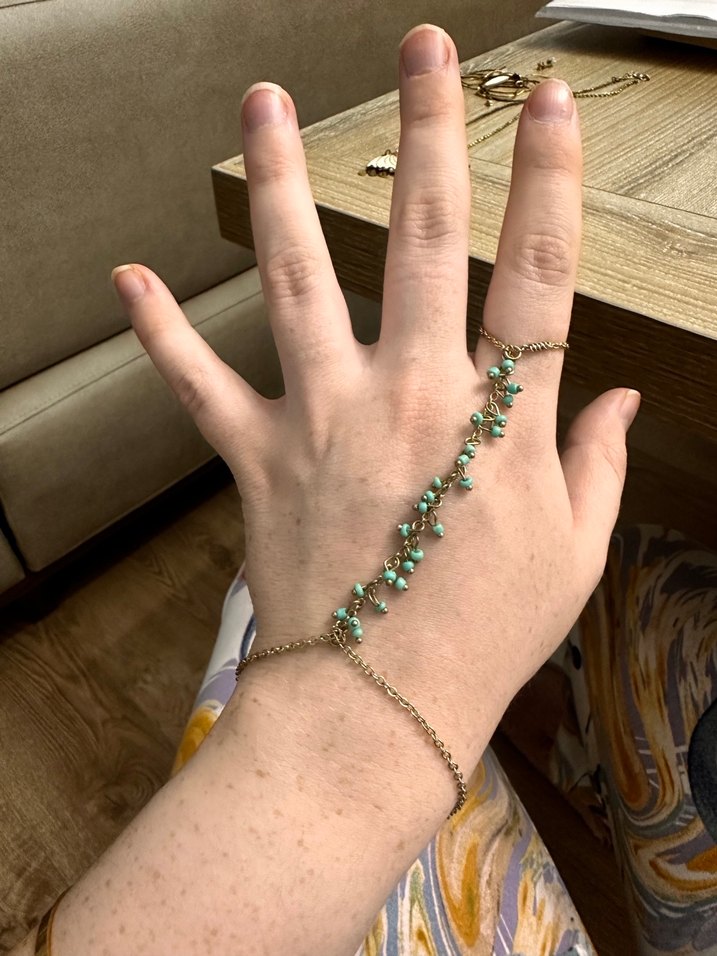 Turkuaz Yılan Desenli Zincir Detaylı - Görsel 5