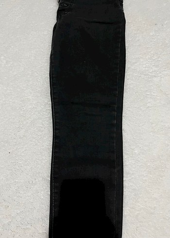 Siyah Kemerli Dar Kesim Midi Kot Pantolon