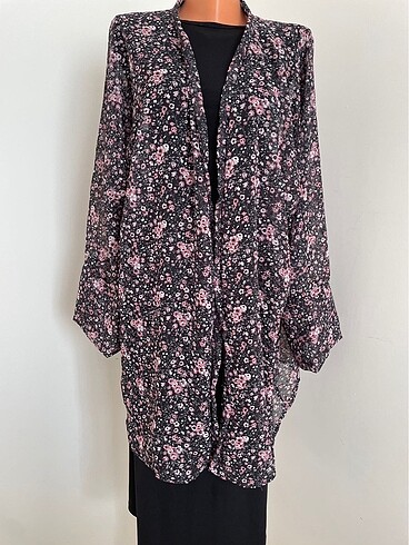 Çiçekli şifon kimono pareo kaftan