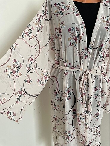 Penti Çiçekli şifon kimono pareo kaftan abaya oversize plaj giyim büyü