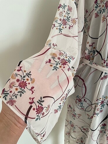universal Beden Çiçekli şifon kimono pareo kaftan abaya oversize plaj giyim büyü