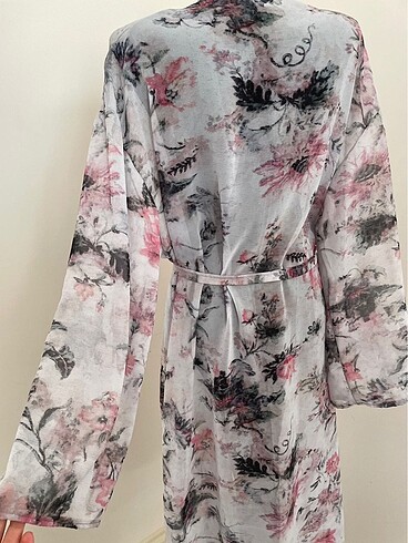 universal Beden Uzun çiçek desenli şifon kimona kimono pareo kaftan plaj elbises