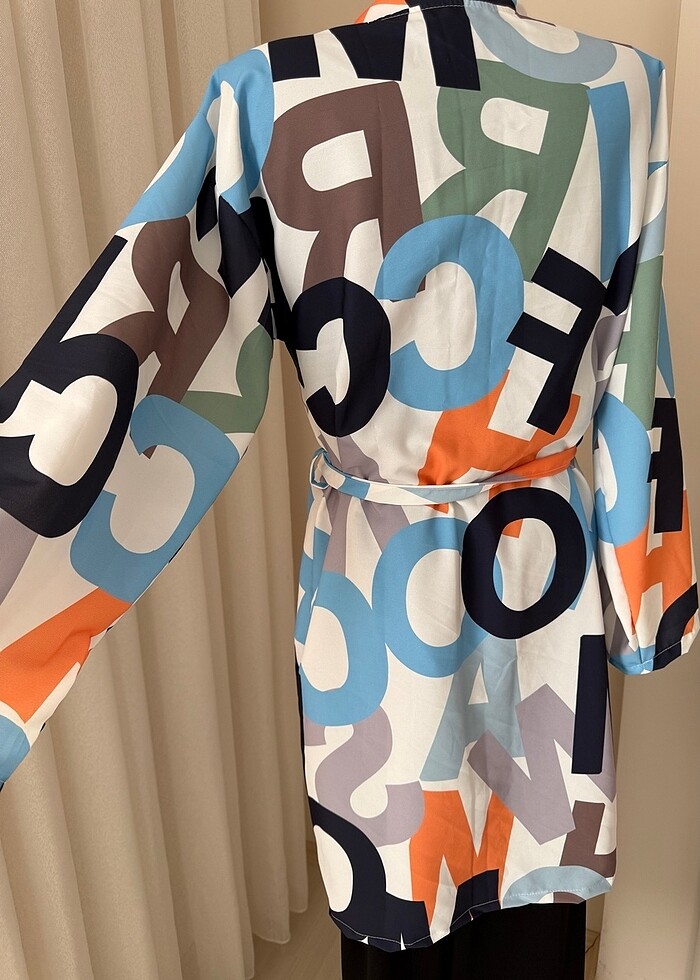 Kimono pareo kaftan abaya plaj elbisesi plajlık kimona 34 36 38  - Görsel 3