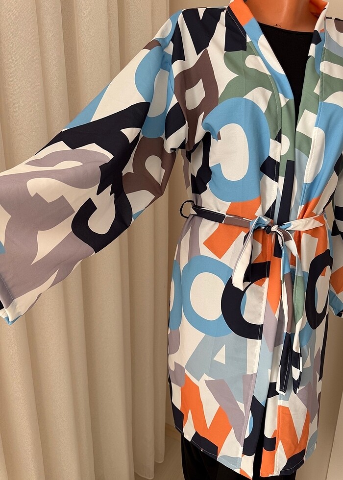 Kimono pareo kaftan abaya plaj elbisesi plajlık kimona 34 36 38  - Görsel 2