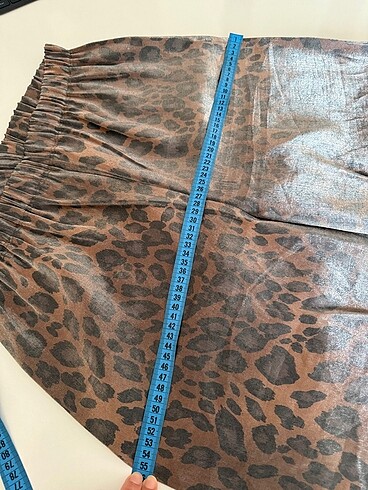 universal Beden Parlak kumaş leopar bol paça palazzo pantolon 36-42 std beden