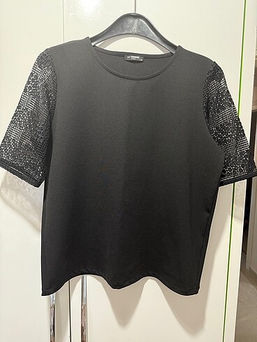 Lcw kolu dantelli siyah casual bluz 42 XL beden