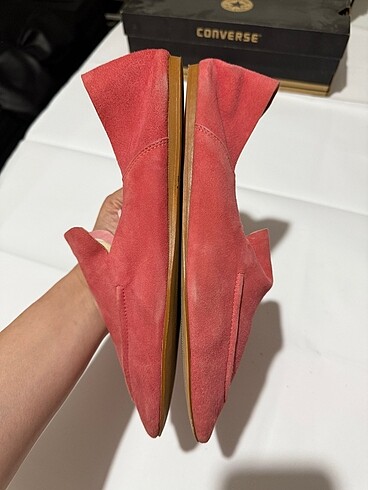 41 Beden Mango şeker pembe süet loafer 41 numara