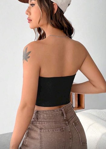 shein Straplez crop - Görsel 2