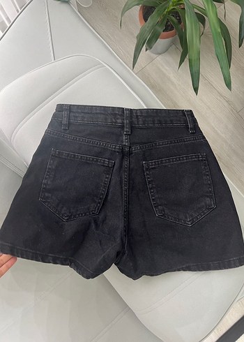 Siyah Mini Denim şort etek - Görsel 2