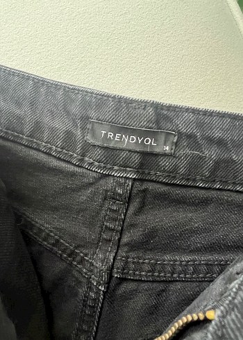 Siyah Mini Denim şort etek - Görsel 3