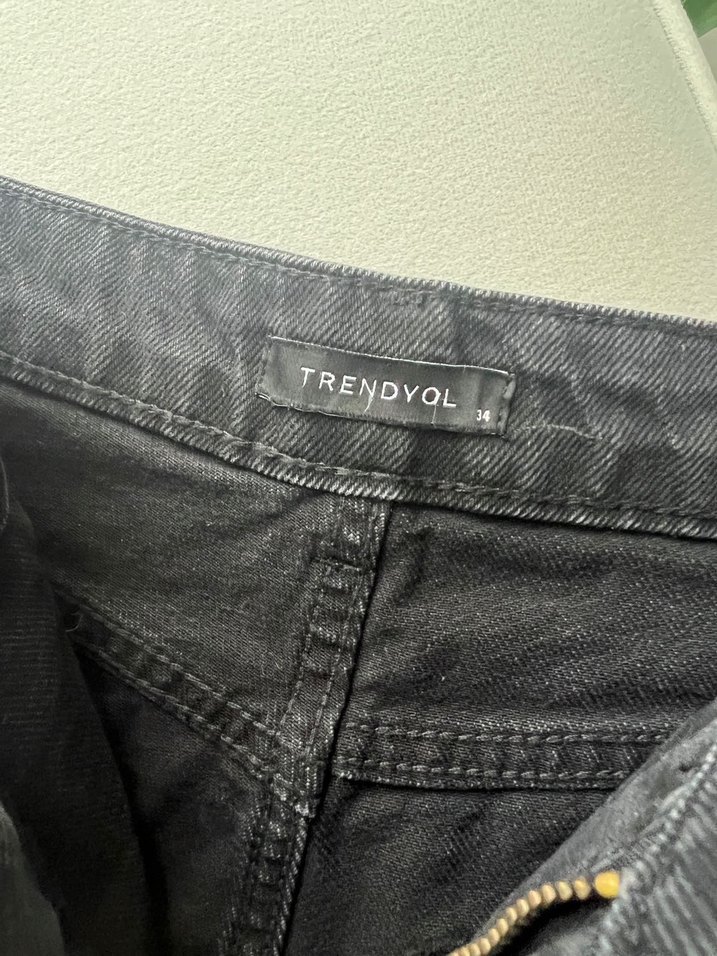 Siyah Mini Denim şort etek - Görsel 3