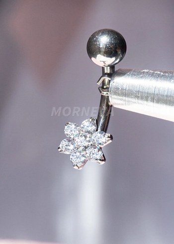 titanyum Göbek Piercingi gümüş renk - Görsel 2