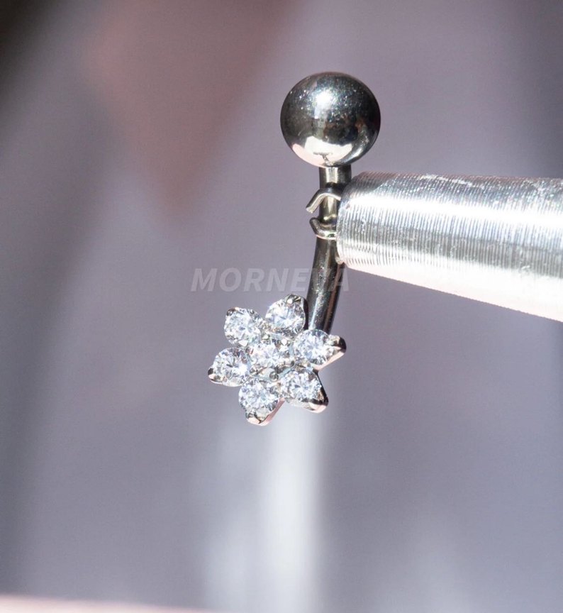 titanyum Göbek Piercingi gümüş renk - Görsel 2