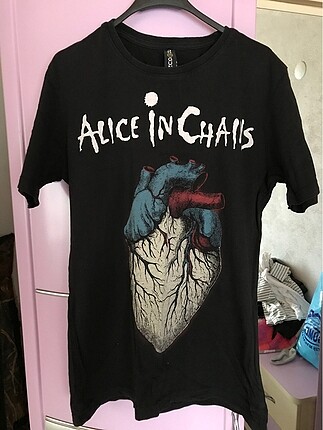 Alice in chains anatomik kalp baskılı tişört