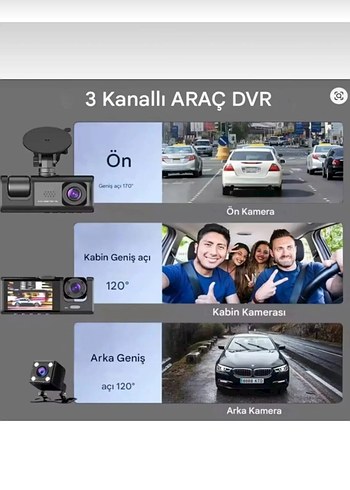 1080P Full HD Araç Kamerası, Geniş Açı, Siyah - Görsel 4