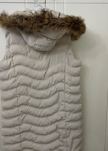 Womania marka Kürklü Bej şişme Kadın Yelek - Görsel 2