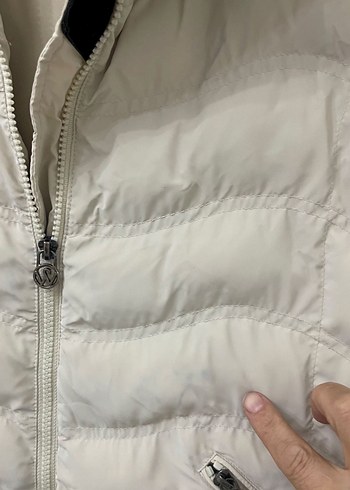 Womania marka Kürklü Bej şişme Kadın Yelek - Görsel 4