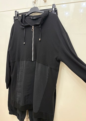 Ghisa Kadın Siyah Uzun Kollu Fermuarlı Spor Takım - Görsel 3