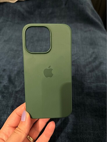 Yeşil deri iPhone 13 pro magsafe telefon kılıfı