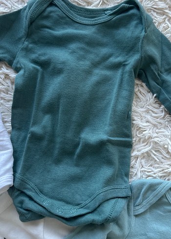 Gri Uzun Kollu Pamuklu Bebek Body - Görsel 2