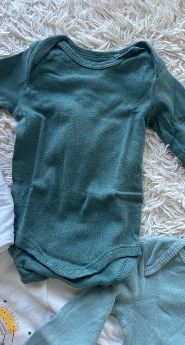 Gri Uzun Kollu Pamuklu Bebek Body - Görsel 2