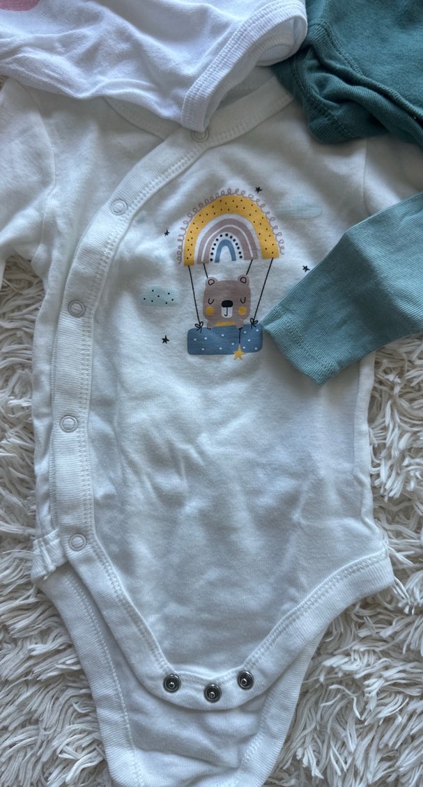 Gri Uzun Kollu Pamuklu Bebek Body - Görsel 3