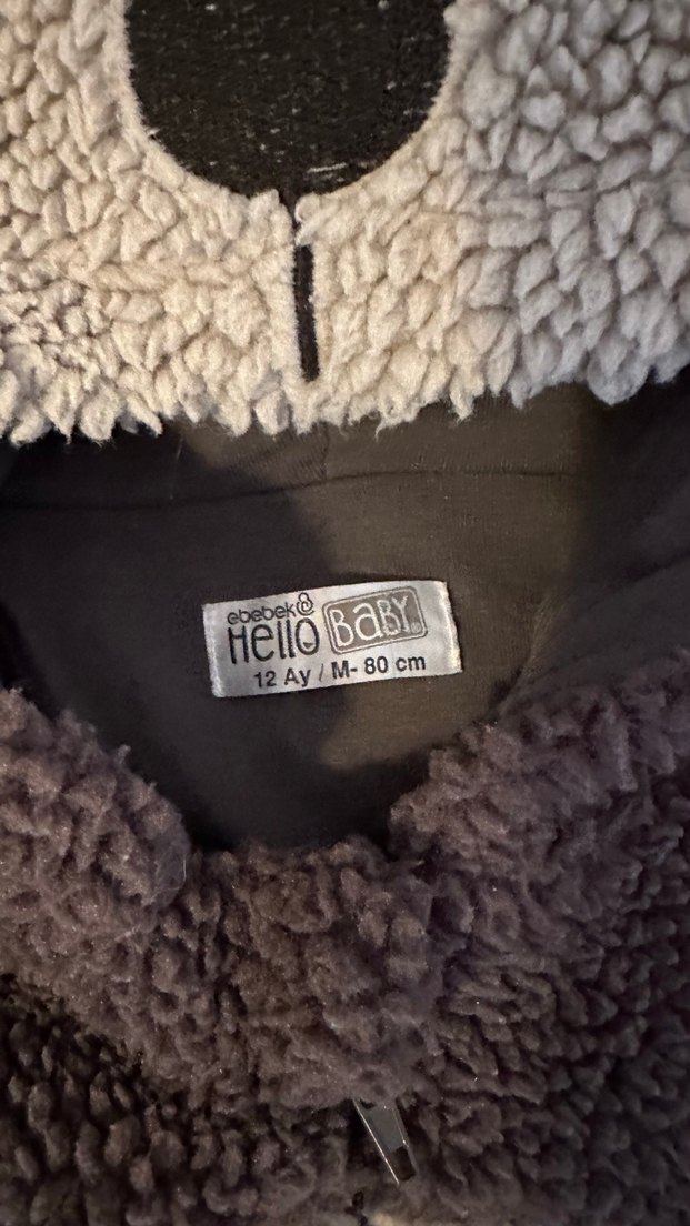 Kahverengi Gri Peluş Bebek Tulumu - Görsel 3