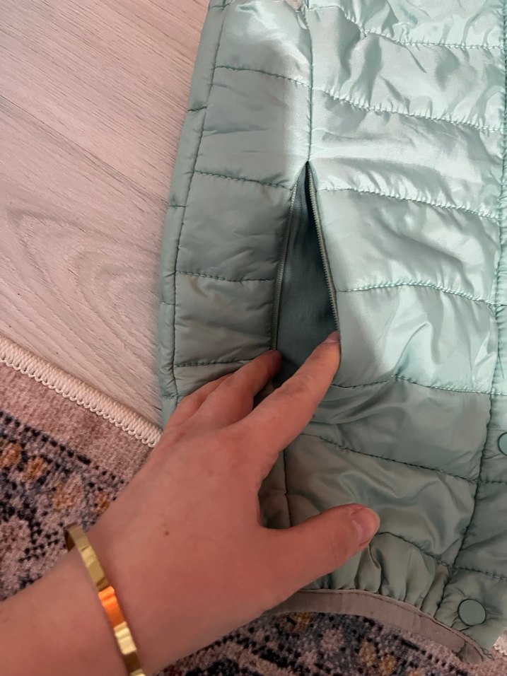 Kız Çocuk Turkuaz Fermuarlı Yelek - Görsel 2