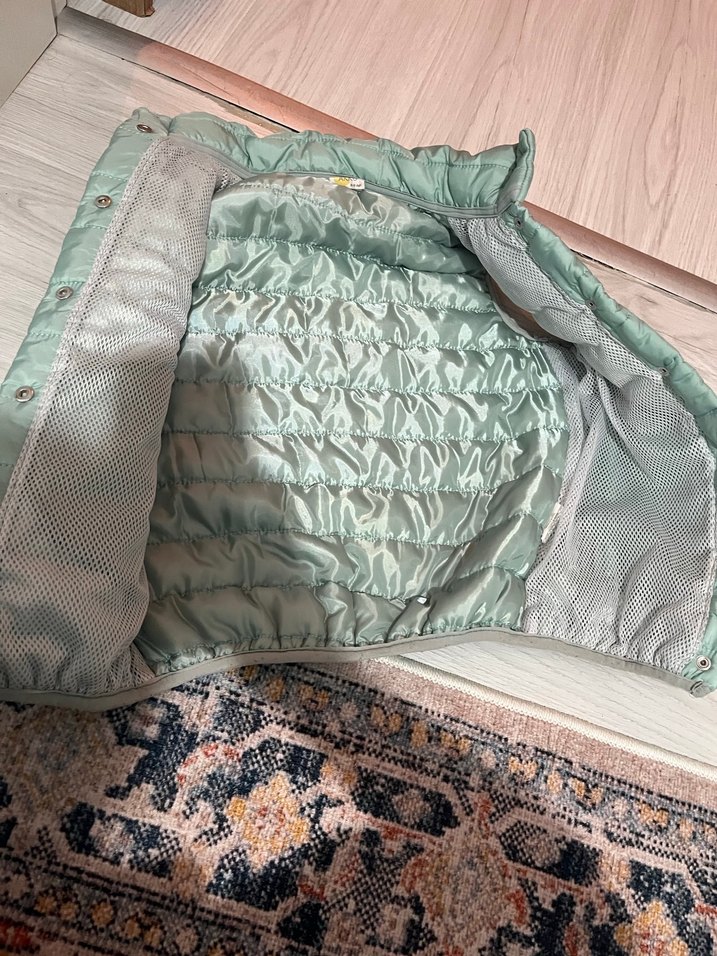 Kız Çocuk Turkuaz Fermuarlı Yelek - Görsel 3