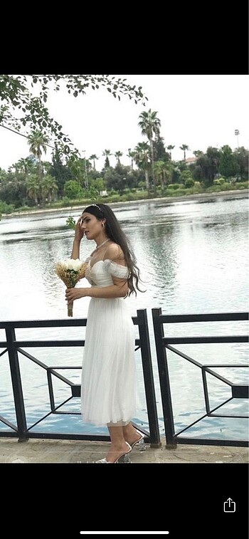 Nikah elbisesi beyaz elbise dış çekim elbisesi