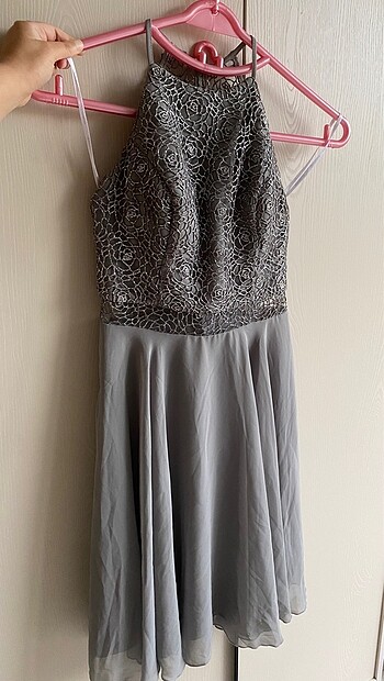 Doridorca marka simli halter yaka abiye - Görsel 6