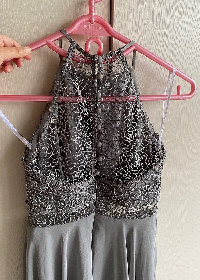 Doridorca marka simli halter yaka abiye - Görsel 3