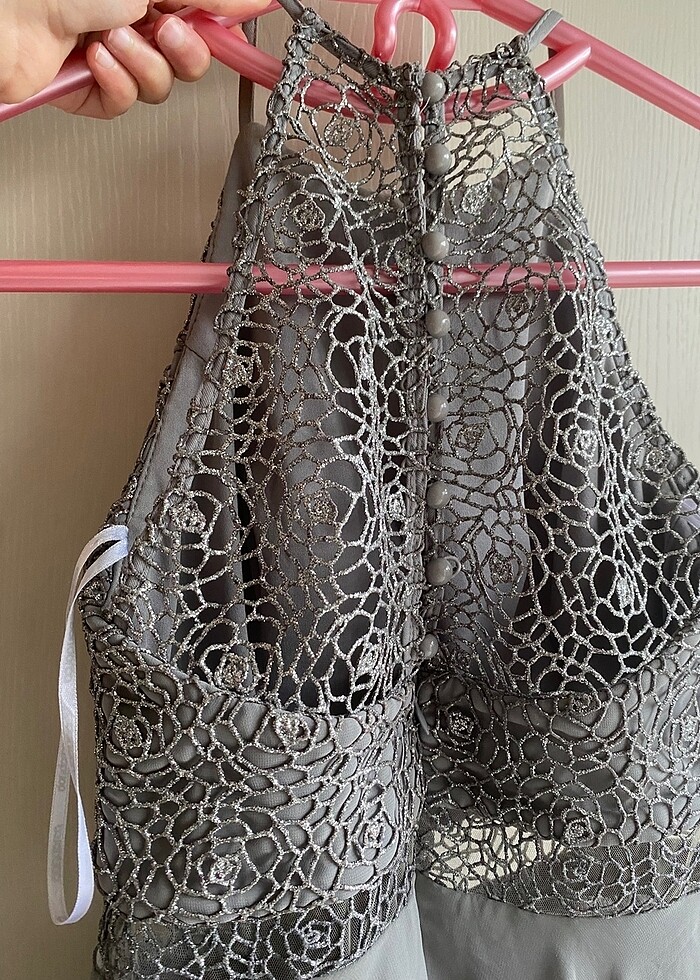 Doridorca marka simli halter yaka abiye - Görsel 4