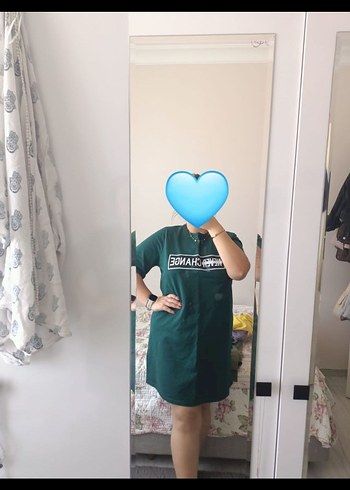 Defacto Yeşil tshirt elbise