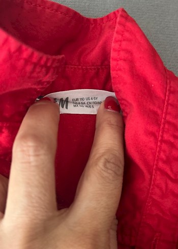 H&M Erkek Çocuk Kırmızı Uzun Kollu Gömlek