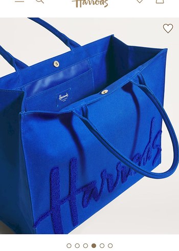 Harrods Mavi Nakışlı Kadın Tote Çanta - Görsel 3