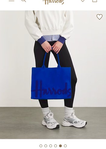 Harrods Mavi Nakışlı Kadın Tote Çanta - Görsel 4