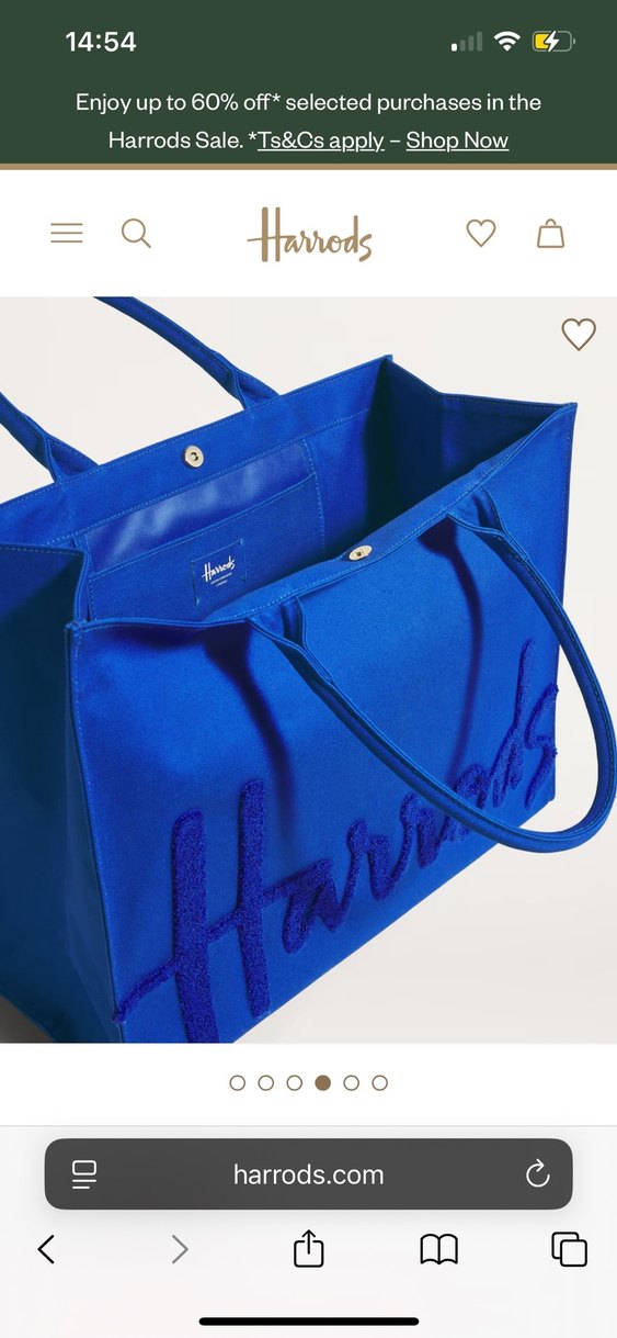 Harrods Mavi Nakışlı  Kadın  Tote Çanta - Görsel 3