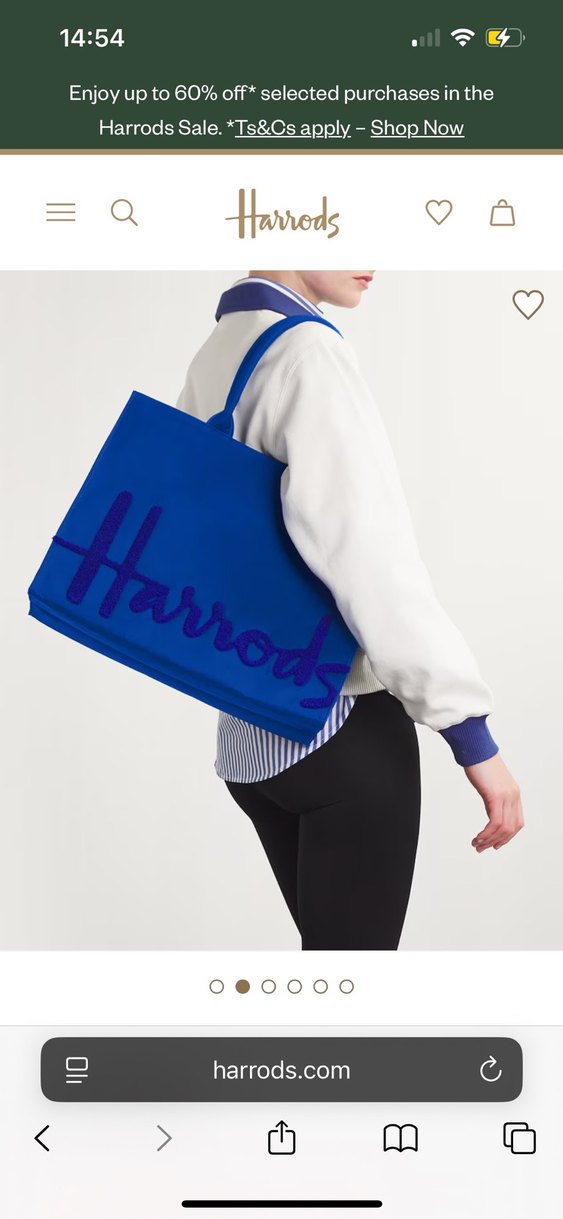 Harrods Mavi Nakışlı  Kadın  Tote Çanta - Görsel 2
